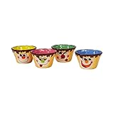 genialo Keramik-Eisbecher-Set'Schleckermäulchen', Dessertschälchen Speiseeis, Eisschalen für Kinder, 4 Stück, Bunt