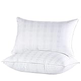 2er Set Sleeping Allergiker Kopfkissen: Kissen Flauschig Premium Polyester Schlafzimmer Hotel Bettkissen Microfaser Fuellkissen Comfort Waschbar Kissenset mit Reißverschluss - Weiß