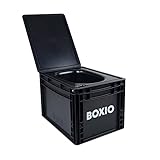 BOXIO – Toilet: kompakte Trenntoilette, perfekte Campingtoilette für Reise, Boot oder Garten, 40x30x28cm, umweltfreundliche Alternative zur Chemietoilette, auch als Blackout Notfallausrüstung