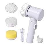 Elektrische Reinigungsbürste, kabelloser Handheld mit 3 austauschbaren Bürstenköpfen, Reinigungsbürste Spin Scrubber für Badezimmer, Badewanne, Küche, Fliesen, Fenster, Wanne, Geschirr, Waschbecken