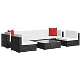 Gecheer Garten-Sofagarnitur 23-teilige Gartensofa Polyrattan Gartenm?Bel Lounge Couch Set Outdoor Sitzgruppe inkl. Sofa-Eckelement Couchtisch Kissen Polster für Garten Terrasse oder Balkon