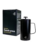 Coyooco French Press Schwarz (Kaffeepresse für 4 od. 2 Tassen Kaffee) Thermo Kaffeebereiter für Camping 350 ml