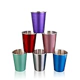 Bunte Edelstahlbecher（Ein Satz von 6 6 Farben）,Stapelbar, Kaffeetasse/Teetasse/Chillen Biergläser,Edelstahl Becher Ideal für Reisen,Outdoor,Camping,und Jeden Tag,12Unze(350 ml)