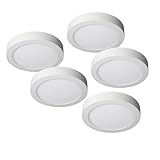 JANDEI - LED Downlight, Deckenleuchten, 18W Rund Anbauleuchte (entspricht 140W), Aluminium Mattweiß Ring (Neutralweiß 4200K, 5 Einheiten)