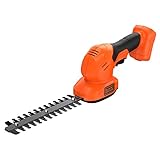 Black+Decker Akku Gras- und Strauchscheren-Set BCSS18B (18V, 2in1 Kombigerät, werkzeugloser Messerwechsel, Laufzeit ca. 60min, inkl. Strauchscherenmesser, Grasscherenmesser) BCSS18B-XJ schwarz/orange