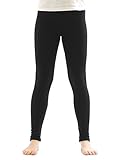 yeset Kinder Thermo Mädchen Leggings Fleece Hose lang Leggins aus Baumwolle schwarz 152