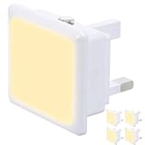 Nachtlicht Automatisches 0,3 W Led Nachtlicht Uk Plug-In Warm/Tag Weiß Dämmerung Bis Zum Morgengrauen Tageslichtsensor Intelligentes Energiesparendes Design - 4Er Pack