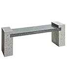 Dehner Gartenbank, 2-Sitzer, ca. 120 x 45 x 30 cm, Granit, hellgrau/dunkelgrau