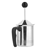 Omabeta Manueller Milchaufschäumer, doppelschichtiger manueller Milchaufschäumer aus Edelstahl Material Langlebig Ergonomisch gestaltet für Cafés für Milchtee-Geschäfte(400ml)