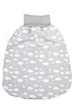 TupTam Baby Unisex Strampelsack mit breitem Bund Wattiert, Farbe: Wolken Grau, Größe: 0-6 Monate