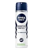 NIVEA MEN Sensitive Protect Deo Spray (150 ml), Anti-Transpirant für empfindliche Haut, schützt 48h vor Achselnässe, ohne die Haut zu reizen