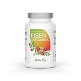 EISEN & VITAMIN C - das erste rein pflanzliche Eisenpräparat mit viel Vitamin C - hochdosiert - Eisen aus Curryblättern – Vitamin C aus Amla und Acerola-Kirsche - hoch bioverfügbar - 60 Kapseln