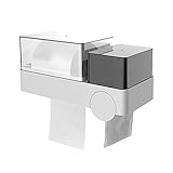 Papierhandtuchhalter Papierhandtuchspender Wandmontierter Badezimmer-Toilettenpapierspender Müllbeutelhalter Küchenpapierextraktionsspender Rollenhalter (Color : White) (Color : Grey)