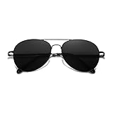 SOJOS Mode Metallrahmen Verspiegelt Linse Herren Damen Sonnenbrille mit Frühlings Scharnieren SJ1030 mit Schwarz Rahmen/Grau Linse