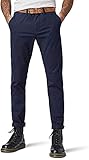 TOM TAILOR Denim Herren Chino Hose mit Gürtel 1008253, 10668 - Sky Captain Blue, 36W / 32L