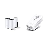 TP-Link Deco P9 Powerline WLAN Mesh Set (Dualband 1200Mbit/s + HomePlug 1000Mbit/s, Reichweite bis zu 560m², Qualcomm Core, 6xGigabit-Ports) weiß & WLAN Powerline Adapter TL-WPA8631P weiß