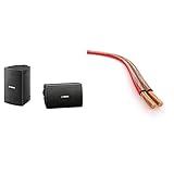 Yamaha NS-AW194 (BL) 2-Wege Außenlautsprecher (80 Watt, 85dB) schwarz & KabelDirekt - Lautsprecherkabel - Made in Germany - aus reinem Kupfer - 50m - (2x2,5mm² HiFi Audio Boxenkabel)