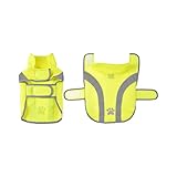 Hunde Regenjacke Warnweste gelb Weste neon Neongelb Sicherheitsweste reflektierend wasserabweisend Bekleidung Hundejacke Hundemantel Mantel Hundesicherheitsweste Hundebekleidung Jacken (S)