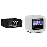 TechniSat DIGITRADIO 52 – Stereo DAB Radiowecker (Uhrenradio, Wecker, DAB+, UKW, Snooze-Funktion, Sleeptimer, dimmbares Display) schwarz & TECHNIRADIO 40 - DAB+ Radiowecker weiß