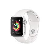 Apple Watch Series 3 GPS, 38 mm Aluminiumgehäuse, Silber, mit Sportarmband, Weiß