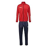 hummel Herren Ensemble Promo Poly Track Suit, True RED/Marine, 2XL EU