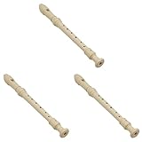 Vaguelly 8 Beige Flöte Loch Wind Abs Diskant Sopran Instrumente Spielen Blockflöte Anfänger Kinder für Musik Klarinette Transparent