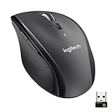 Logitech M705 Marathon Kabellose Maus, 2,4 GHz mit USB-Unifying-Empfänger, 1000 DPI, 5 programmierbare Tasten, 3-Jahres-Batterie, Kompatibel mit PC, Mac, Laptop und Chromebook - Grau