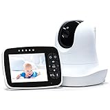 HAOTING Babyphone mit Kamera 3,5-Zoll-LCD-Bildschirm 2,4-GHz-Kabellos Videomonitor mit Temperaturüberwachung, 900-Fuß-Übertragungsreichweite, 2-Wege-Gespräch, Nachtsicht, Akku mit hoher Kapazität