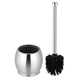 Toilettenbürste WC Bürste, MaxDoux Kloburste Ohne Bohren Toilettenbürste Edelstahl 304, Klobürstenhalter WC Bürstengarnitur Toilet Brush, Inkl. Ersatzbürste (Schwarz)