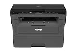 Brother DCP-L2530DW Kompaktes 3-in-1 S/W-Multifunktionsgerät (30 Seiten/Min.,64MB,Drucken,Scannen,Kopieren,A4,echte 1.200x1.200 dpi, Duplexdruck, 250 Blatt Papierkassette,USB 2.0) Dunkelgrau/Schwarz