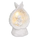 OOTB LED Dekofigur Sitzender Engel, zufällige Auswahl aus 4 ähnlichen Motiven, Engelsfigur Putte Dekoengel Engelchen Lichtdeko, Maße (H/B/T): 12 x 7 x 5,5 cm