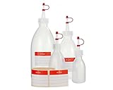 Octopus 4X Quetschflaschen mit 50ml, 100ml, 250ml, 500ml Volumen, Spritzflaschen aus LDPE mit Tropfverschluss, Garnierflaschen, Dekorationsflasche für Küche, Hobby oder Labor