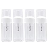 Schaumseifenspender Flasche 4 Stück Reise Schaumpumpe Flaschen, Nachfüllbar Flasche, Tragbare Spenderflasche, Schäumende Plastik Pumpflasche für Kosmeti, Reisen (Transparent, 100ml