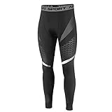 AMZSPORT Herren Kompressionshose Schnelltrocknende Laufhose Sporthose Trainingshose - Schwarz M