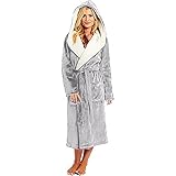 Alueeu Bademantel Damen Baumwolle Frottee Flauschig Leicht XXXL XXL Lang mit Kapuze Mädchen Hausmantel Negligee Saunakilt Sauna Flanell Pyjama Damen Winter Nachtwäsche Morgenmantel Bademantel