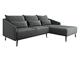 Ecksofa Dawoz, Eckcouch, Polstersofa, Couch, L-Form Sofa, Ottomane Universal, Holzfüße, Polsterecke, Polstergarnitur, Wohnlandschaft (Paros 06, ohne Polsterhocker)