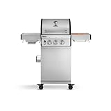 2-Brenner Gasgrill FRED Jr. Deluxe mit 900°C Infrarot-Keramikbrenner, 10,5kW Edelstahl Grillwagen mit klappbaren Seitentischen, Gusseisen-Grillrost, Deckel-Thermometer, Piezozündung inkl. Abdeckhaube