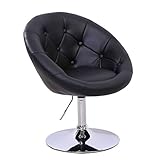 SVITA Havanna Sessel Lounge Clubsessel Drehsessel Kunstleder Cocktailsessel Retro Barhocker Schwarz