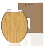 SCHÜTTE WC-Sitz BAMBOO mit Absenkautomatik, massiver Bambus Toilettendeckel, nachhaltiger Klodeckel aus Holz, Klositz aus Bambusholz, maximale Belastung Klobrille 150 kg