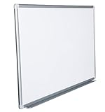 Whiteboard Magnettafel mit Alurahmen und großer Stiftablage, in 16 Größen, schutzlackiert magnethaftend, mit Montagematerial. Fachhandelsqualität. Größe:180x100 cm