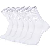 TUUHAW Socken Herren Damen 6 Paar Sportsocken Atmungaktive tennissocken ,Weiß 39-42