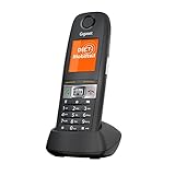 Gigaset E630HX – DECT-Mobilteil mit Ladeschale – Schnurloses Telefon für Router und DECT-Basis - Fritzbox-kompatibel – stossfest, staubresistent, wasserabweisend (IP65), Schwarz