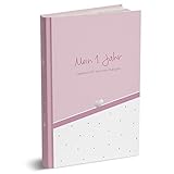 mintkind® Babyalbum'Mein erstes Jahr' rosa ein Fotoalbum zum Selbstgestalten I Geschenke zur Geburt I Babygeschenk Babytagebuch für Mädchen Erinnerungsbuch