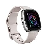 Fitbit Unisex-Adult Sense 2,Lunar White/Platinum Smartwatch, Mondweiߠ/Aluminium in Platin, One Size