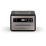 sonoro QUBO CD Player mit Bluetooth, Radio & USB (UKW/FM, DAB Plus, MP3, Wecker, dimmbares Display, Kopfhöreranschluss) Design Digitalradio in Schwarz