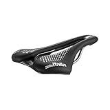 Selle Italia SLR Boost Gravel TI 316 Superflow – Gravel-Fahrradsattel, bequemes Rennrad aus Gel, Superflow-Loch, Hi-Viz-Einsätze – Größe L3, Schwarz/Weiß