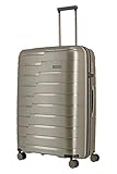 Travelite 4-Rad Koffer L mit TSA Schloss, Gepäck Serie AIR BASE: Funktionaler Hartschalen Trolley im coolen Look, 075349-40, 77 cm, 105 Liter, Champagner (Beige)