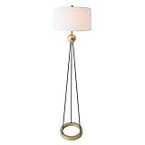 SOSSEG Deckenfluter Metall Stehleuchte mit Lampenschirm Einfache und kreative Designbodenlicht for Nähen Wohnzimmer Schlafzimmer Büro Moderne Stehleuchte Stehlampe Modern (Color : White, Größe : S)