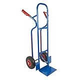 Trestles S04 blau Sackkarre Vollgummireifen 250kg Treppensteiger Transportkarre Treppensackkarre Treppenkarre | Stahl | Treppenrutschkufen | Radschutz | große Schaufel | Sicherheitsgriffe |Made in EU