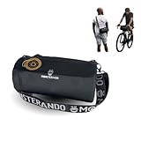 Travel-Monster Lenkertasche für Fahrrad, Nachhaltig Recyceltem PET-Material - Wasserdich Gym Sporttasche mit Crossbody Gurt , 2-in-1 Schultertasche und Fahrradtasche für MTB Mountainbike 5L schwarz